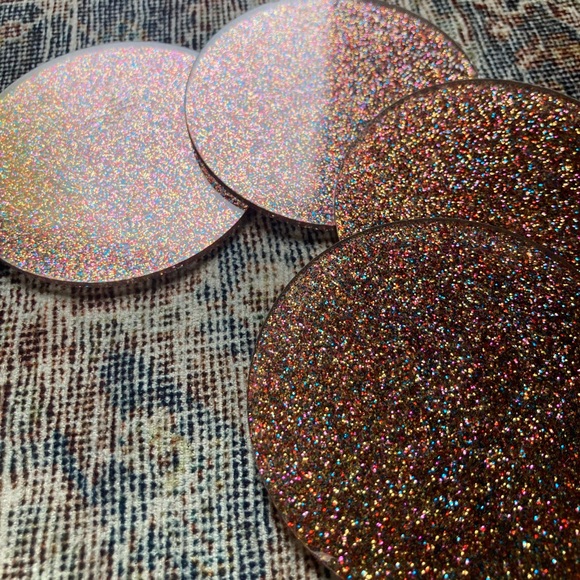 Glitter Acrylic Coasters (set of 4) - Picture 2 of 5